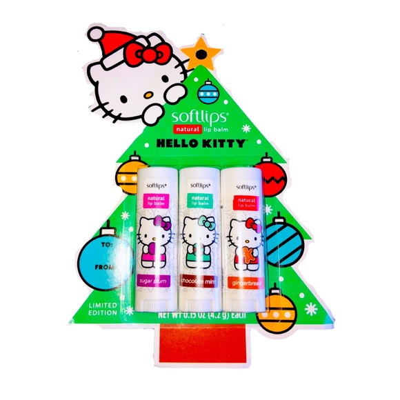 Hello Kitty Other - HELLO KITTY Lip Balm Set Limited Edition Stocking Stuffer New with Tags Gift Kit
